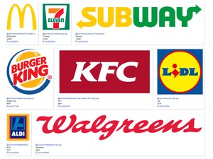 Logos of the most common chain stores