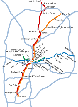 Metrokaart van Atlanta