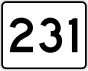 State Route 231 marker