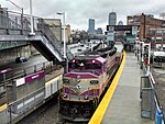 An MBTA train at Yawkey in 2014