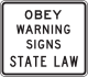 本州律法，請遵守警告標誌／德克薩斯州