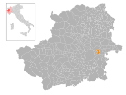 Locatie van Castiglione Torinese in Turijn (TO)