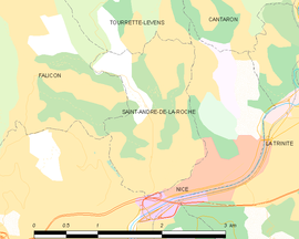 Mapa obce Saint-André-de-la-Roche