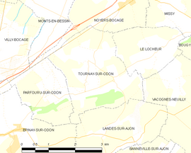 Mapa obce Tournay-sur-Odon