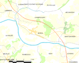 Mapa obce Bords