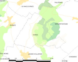 Mapa obce Voires