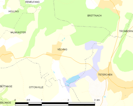 Mapa obce Velving
