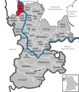 Läget för Niedernberg i Landkreis Miltenberg