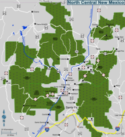 Nuovo Messico centrosettentrionale - Localizzazione