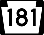 PA Route 181 marker