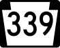 PA Route 339 marker