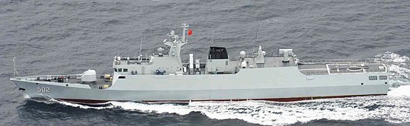 Esimerkki Jiangdao-luokan korvetista (Type 056), jollaisia oli valmistumassa CSSC:ssä myös vuonna 2020.