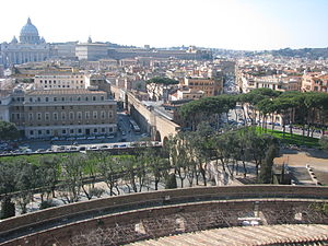 Tanaw ng Lungsod ng Vaticano mula sa Castel Sant'Angelo