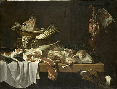 Viande de boucherie avec chien et chat 1651, Musée du Louvre