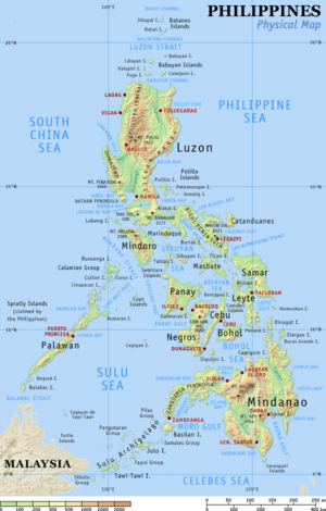 Mapa físico das Filipinas