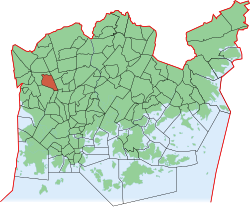 Position of Pohjois-Haaga within Helsinki