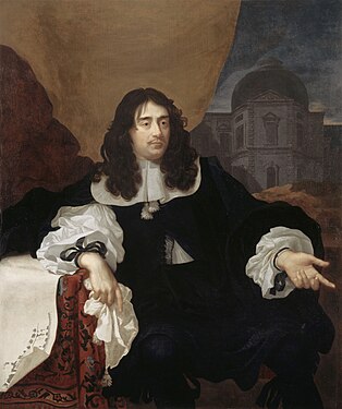 Possibly Pierre Rabon's 1660 reception piece, a portrait of Antoine de Ratabon (Château de Versailles)[6]