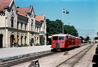 Rälsbuss typ Hilding Carlsson-rälsbuss litt, Yop vid Visby station, 1960