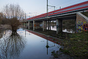 Hochwasser der Ihme bei den Ricklinger Kiesteichen, 2015