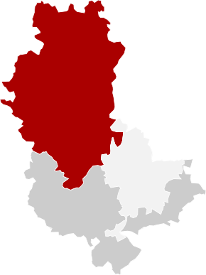 Arrondissement na mapě departementu Rhône