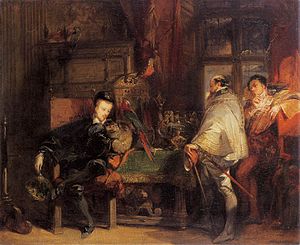 Richard Parkes Bonington, Henri III of France, 1827-28, a small "Intimate Romantic" anecdotal scene from history Richard Parkes Bonington - Henri III - WGA02429.jpg