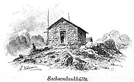 Die 1883 eröffnete Sachsendankhütte des DÖAV auf dem Monte Nuvolau war die erste Schutzhütte in den östlichen Dolomiten