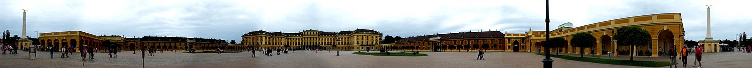 360°-панорама на почетния двор на дворец Шьонбрун във Виена
