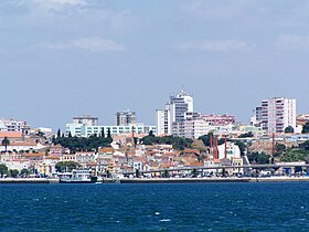 Setúbal downtown with its port.
