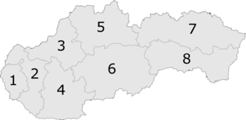 Le 8 regioni della Slovacchia