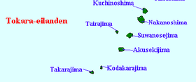 Localisation de Kuchino-shima dans les îles Tokara.