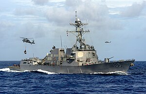 USS Dewey conducting a replenishment