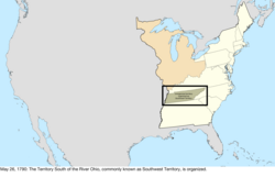 Карта перехода к Соединенным Штатам в центральной части Северной Америки 26 мая 1790 г.