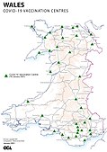 Vaccination centres on the 7 January 2021