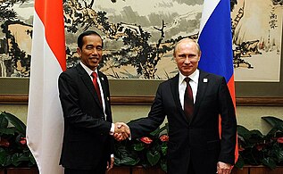 Jokowi meeting Vladimir Putin in the APEC Summit