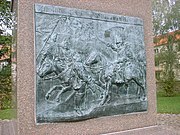 Relief on pedestal of the Memorial plaque for Hans Joachim von Zieten in the Charge of the Süptitzer Höhen (in Fehrbellin-Wustrau)