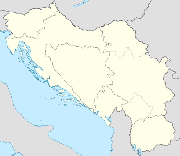Mesta imenovana po Josipu Brozu Titu na karti Jugoslavije