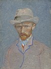 Self-Portrait with Grey Felt Hat, March/April 1887 Oil on pasteboard, 19 × 14 cm Van Gogh Museum, Amsterdam (F296)