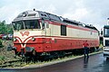 Dr13 2339 vor dem Tanken im Bahnhof Savonlinna, 1995