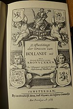 Page de titre des Comtes de Hollande, gravure (publiée en 1663).