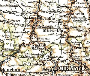 Lage der Amtshauptmannschaft Rochlitz 1895