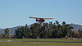 An Aeronca Champion landing on runway 18 at the French Valley Airport.