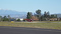 An Aeronca Champion taking off runway 18 at the French Valley Airport.