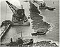 Construction de l'Afsluitdijk (« digue de fermeture ») en 1931.