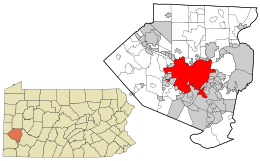 Location in Allegheny County and the U.S. state of Pennsylvania. Interactive map of Pittsburgh