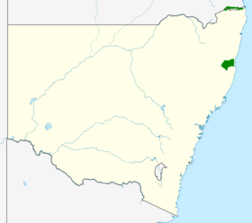 Phạm vi của A. pinnatum ở miền bắc New South Wales và vùng đông nam Queensland