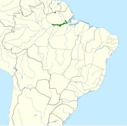 Distribución geográdica de la aratinga pechisulfúrea.