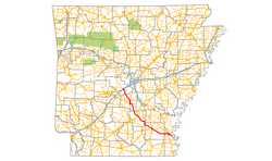 Karte der Arkansas State Route 35