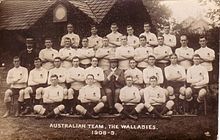 The 1908 Wallabies, Australia's first Olympic football team. Australia squad 1908.jpg