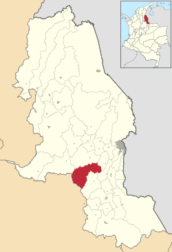 Vị trí của khu tự quản Arboledas trong tỉnh Norte de Santander