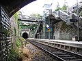 Eisenbahnanlage mit Tunnel, Tunnelportalen, Tunneleinschnitt, Brücke und ehemaligem Bahnwärterhaus[52]